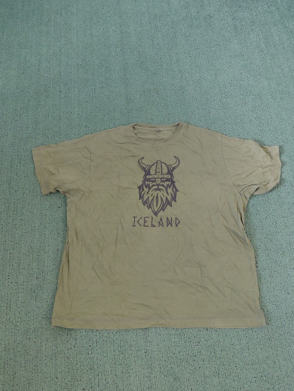 Womens Iceland Viking Khaki Green T Shirt Sz XXL